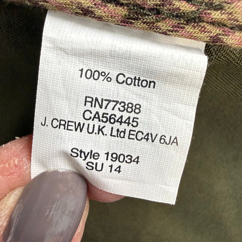 J. Crew Downtown Field Jacket Women's S Olive Green Structured Waxed Cotton VTG - Picture 7 of 9